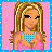 Pixel art contact sheet of a female character in pink swimwear with text elements across four frames showing full body, partial torso, and text panel.