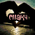 Pixelated image with heart-shaped cutout revealing text, overlaid red text on blue striped clothing against blurred background.