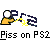 Pixel art icon shows a yellow object emitting blue and yellow sparks with text 'Piss on PS2' below.