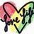 Pixelated icon of a stylized heart with pink, yellow, and green sections and black outlines, featuring partial text reading "Girl" and "H".