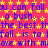 A static image with a bright pink background covered in yellow star patterns and repeated blue text reading "you can fall you can fall you can fall a bush... the best is to fall... move with move with move".