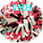 Pixelated circular icon with red and white abstract shapes, cyan text "CHEER" at top center.