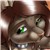 Pixelated close-up of a furry character's face with brown fur, green eyes, and a white muzzle, wearing a dark brown hat.