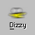 Static pixel art icon featuring a blurred yellow and gray object above the text "Dizzy" on a light gray background.