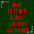 Red pixelated text on dark green background with white star and dot patterns, repeating 'mai is h8r 8 &luv jordan so much' across three
