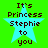 A bright green background features four identical cyan stars with dark brown text reading "It's Princess Stephie to you" arranged in a