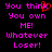 Pixelated text in bright pink on black background with red heart symbol replacing 'k' in 'think', repeated twice side-by-side.