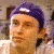 Animated sequence showing a person in two poses with a purple cap and light shirt, plus a black-and-white photo of two people embracing under text.