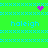 Green background with cyan horizontal stripes, repeated 'haleigh' text, and pink pixel clusters forming a heart and scattered dots.