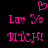 Pixelated pink text and symbols on black background: 'Luv Ya' above 'Bitch!' with a heart symbol at top center.