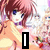 Pixelated anime-style character with brown hair and blue eyes in orange top, holding red object, text "I Love Anime" visible.