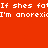 Red background with white pixelated text repeating 'If shes fat If shes fat I'm anorexi I'm anorexi' and a gray rectangular overlay on the right side.