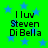 Green background with blue stars and black text reading "I luv Steven Di Bella" in four identical quadrants.