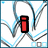 Red text 'i', 'love', and 'danny' appear sequentially over a blue and gray abstract patterned background.