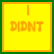 Two side-by-side pixelated text frames with yellow and orange backgrounds bordered by green, displaying a humorous phrase split across the frames.