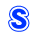 Blue and white spiral animation transitions from an 'S' shape to a swirling vortex, then reverses back to 'S'
