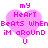 A pink heart-shaped icon with pixelated text reading 'my HeArt BeAts WhEnBeAts WhEn iM aroUnD U' in varying shades of purple and white.