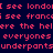 Pixelated red text on dark blue background reads 'I see london i see france where the hell everyones underpants' in five lines.