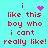 Pixelated text on cyan background with animated pink heart and starburst symbols replacing the letter 'i' in each frame.