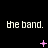 The band text repeated three times per on a black background with pink star-like symbols changing across frames
