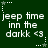 Dark green background with white pixelated text reading 'jeep time inn the darkk <3' and small star icons at corners, arranged in a of six identical