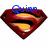 Red and yellow Superman S-shield icon with blue text above or on it, showing different text labels across frames.