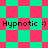 A static image displays four identical "Hypnotic :)" text labels over a shifting red and green pixelated background pattern.