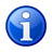 Blue circular icon with white lowercase 'i' symbol and small white dot above it on gradient blue background.