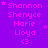 A static image with a purple background displays repeated text and symbols in pink, including names, a heart symbol, and stars.
