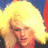 Pixelated image of a person with light-colored hair against a bright yellow background bordered by blue and red sections.