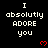 Pixelated text and red hearts on black background with gray corner, repeated