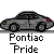 Animated contact sheet of 11 frames showing a Pontiac-themed buddy icon sequence with cars, logos, and stick figures.