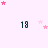 four and four displays the number 18 in dark green, surrounded by pink stars on a light pink background