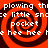 Four identical red and black spiral patterns with white text reading "plowing thi plowing thce little snce little sno pocket e hee hee" arranged in a