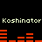 Pixelated text and red bar graphs on black background, with two identical text lines and bar graph sequences.