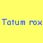 Yellow background with blue text 'Tatum rox' repeated across pink rectangular bars in a pixelated style.