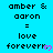 Pixelated text and pink heart symbols on a cyan background with repeated patterns.