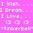 Pixelated text and symbols repeat across a pink background with alternating purple highlight bars.