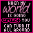 nine identical displays a black background with pink and white text reading "WHEN MY world IS GOING HOZI YOU CAN TURN IT ALL AROUND" where the word "HOZI" is highlighted in pink