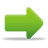 Green pixelated arrow pointing right with gradient shading and subtle shadow on light gray background.