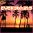 Animated contact sheet of a Kenny Chesney-themed buddy icon showing a sunset beach scene with palm trees and text that changes across frames, ending with a portrait of a man in a cowboy hat.