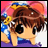 A pixelated anime-style character with brown hair and large black eyes in a blue outfit, next to text reading "Anime IM" on a black background.