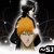 Animated sequence of a character with orange hair and black clothing against a dark background with white sparkles.