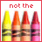 16 identical showing four crayons in yellow, orange, red, and pink with text above each