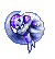 Pixelated animated icon of a curled figure with purple accents, transitioning through poses against gray background.