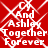 Red background with white text reading "Op And Ashley Together Forever" repeated in a pattern, with a faint white crosshatch overlay