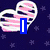 Animated sequence showing a heart-shaped icon with pink and white stripes, transitioning from 'I' to 'Love' to 'Brooke' text over a dark blue starry background.