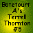Green and yellow gradient background with pixelated text reading "Botetourt A's Terrell Thornton #5" in four identical quadrants.