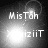 Four grayscale display text 'MisTah' and 'XquiziiT' with varying light effects, each showing a different brightness level of the central glow