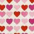 A grid of heart-shaped icons in various pink and red hues arranged on a light background.